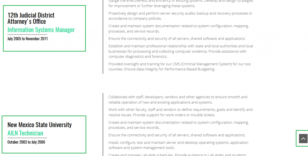 Resume Page different output