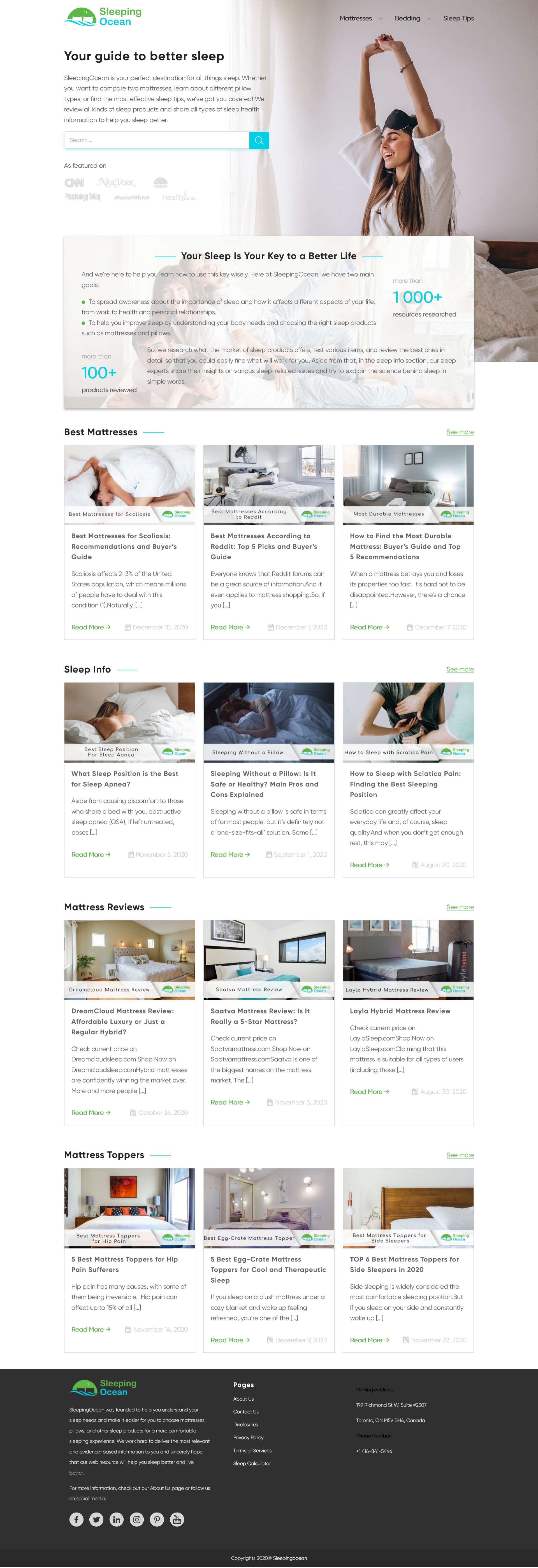 sleepingocean.com homepage