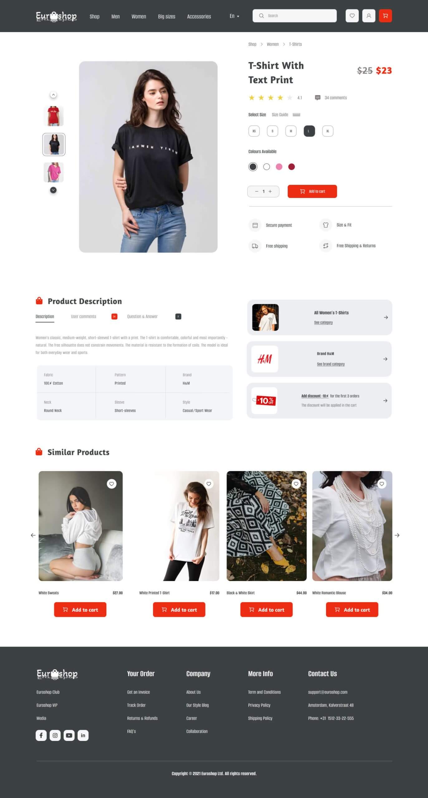Product details page